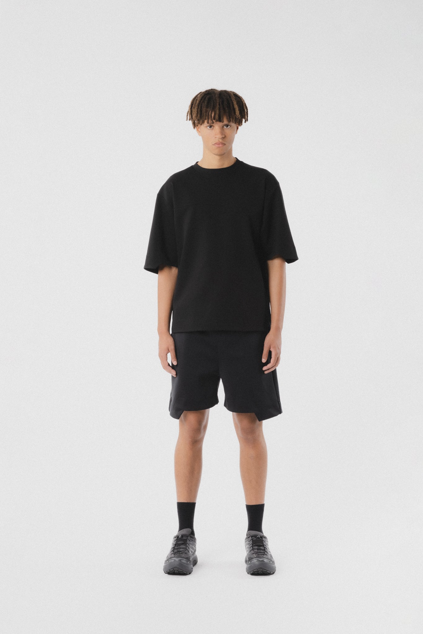 Angular Cut Shorts Black