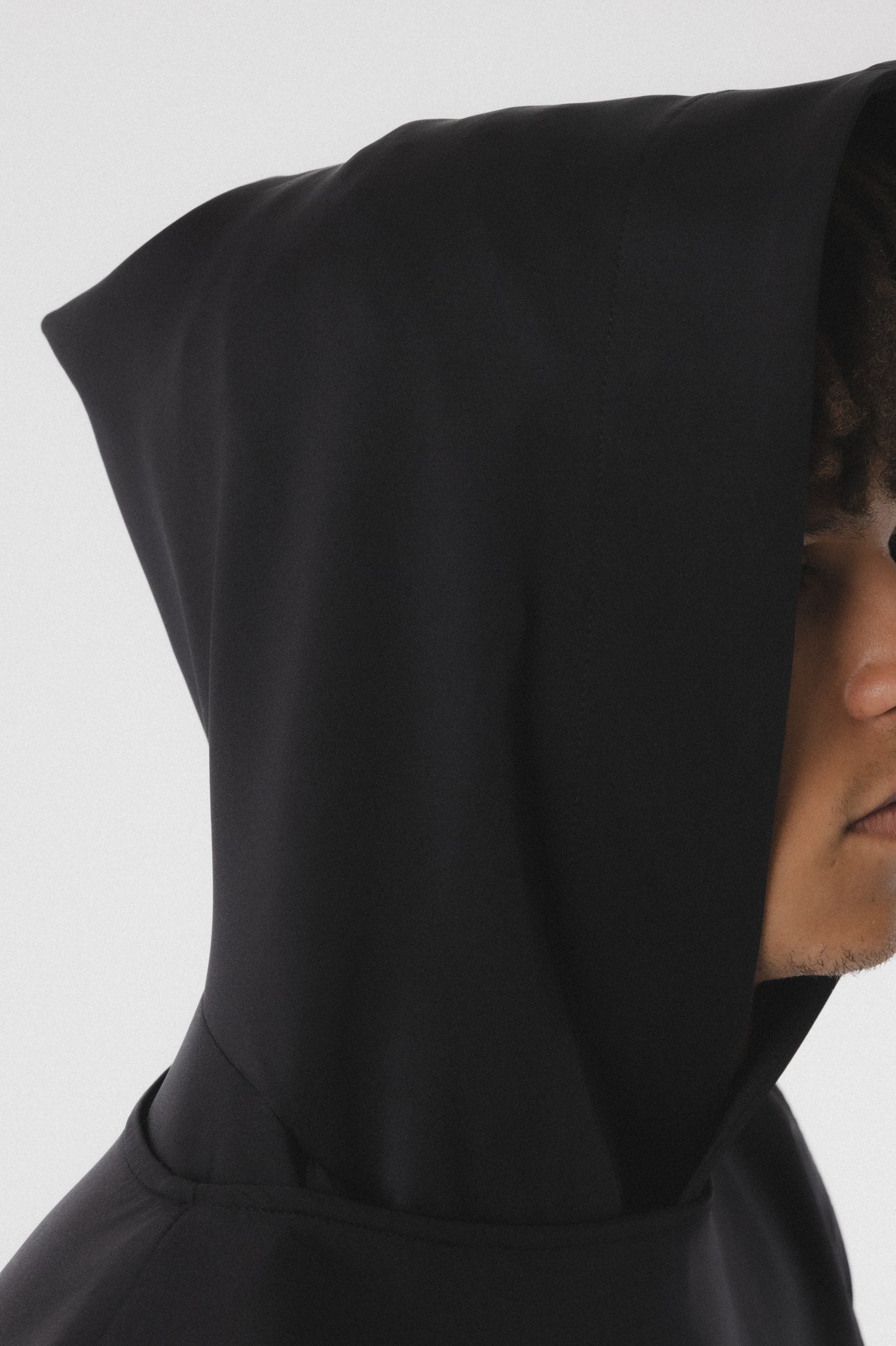 Angular Cut Hoodie Black